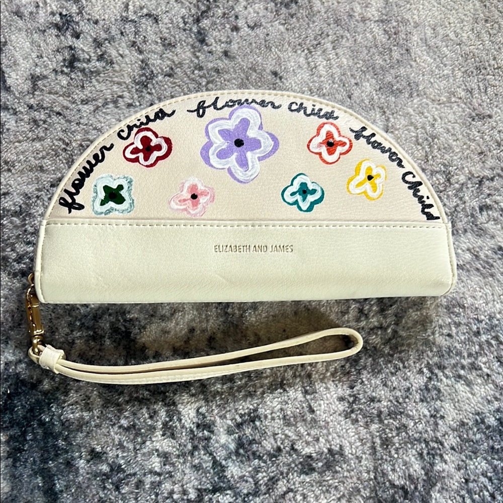 Elizabeth and James Cream Floral Clutch Wristlet